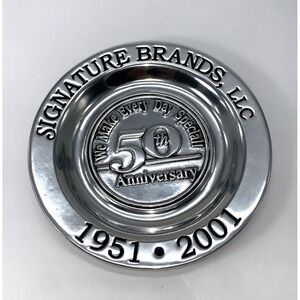 Wilton Armetale 50th Anniversary 1951-2001 6" Pewter Plate Collectible Metalware